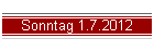 Sonntag 1.7.2012